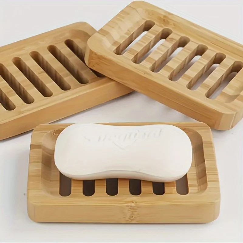 Bamboo Cutlery - ถาดใส่สบู่ไม้ไผ่ ป้องกันเชื้อรา ระบายน้ำได้ กล่องใส่สบู่จากธรรมชาติ ที่วางสบู่ในห้องน้ำ อุปกรณ์ห้องน้ำ