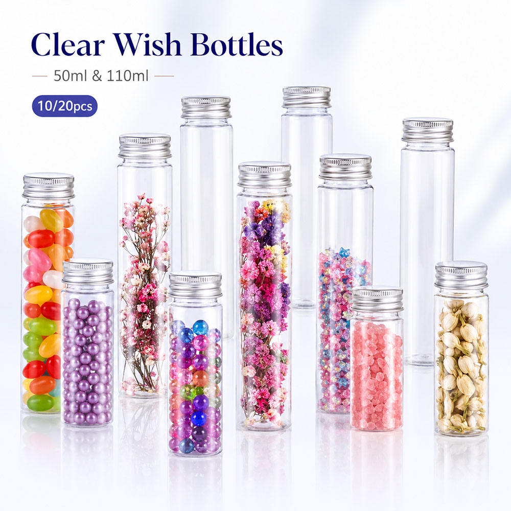 Reusable Bottle - 20 ชิ้น 50 มล./100 มล. หลอดใสแบบแบน