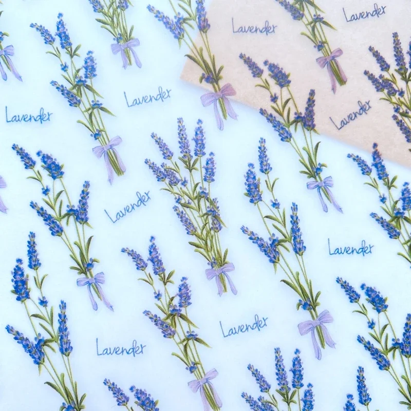 Beeswax Wrap - กระดาษห่อสบู่ทำมือลาเวนเดอร์100ชิ้นกระดาษห่อโปร่งใสสีขาวเป็นมิตรกับสิ่งแวดล้อมบรรจุภัณฑ์ของขวัญโลโก้สั่งซื้อ