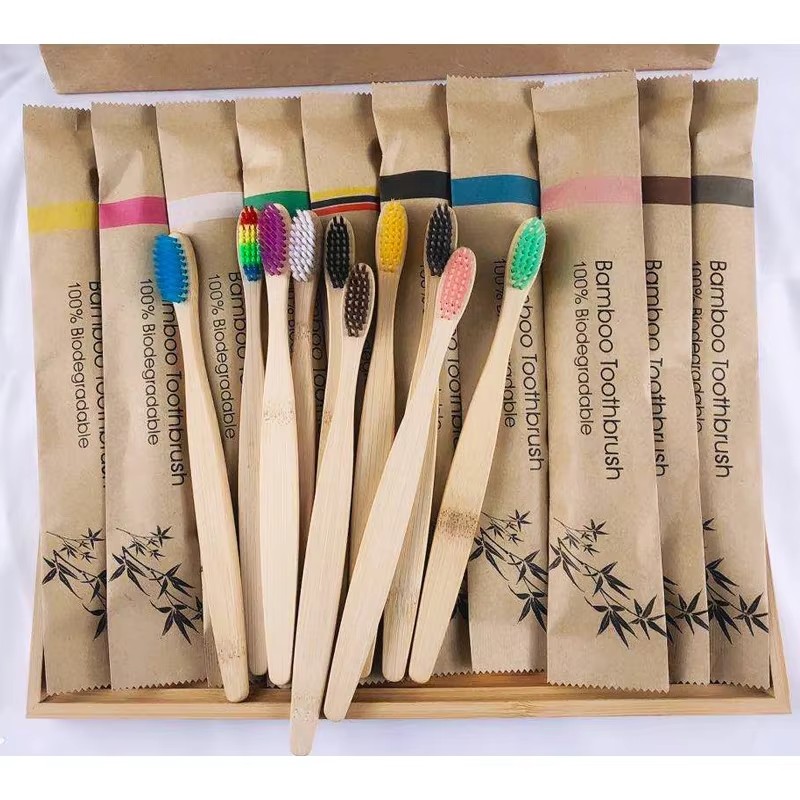 Bamboo Toothbrush - 5-30 ชิ้นแปรงสีฟันไม้ไผ่แปรงสีฟันขนนุ่มเป็นมิตรกับสิ่งแวดล้อมย่อยสลายได้ด้ามไม้แปรงฟอกสีฟัน