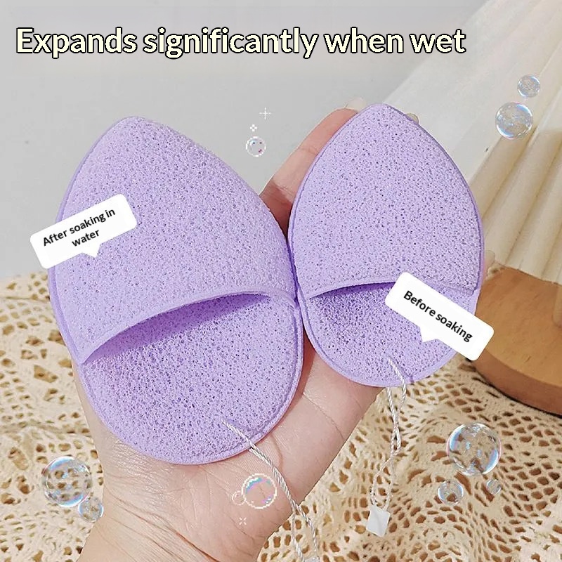 Eco Sponge - ฟองน้ำล้างหน้าแบบถุงมือ ฟองน้ำนุ่มรูปหยดน้ำ สำหรับทำความสะอาดใบหน้า ล้างมาส์ก ขัดผิว เครื่องมือความงาม