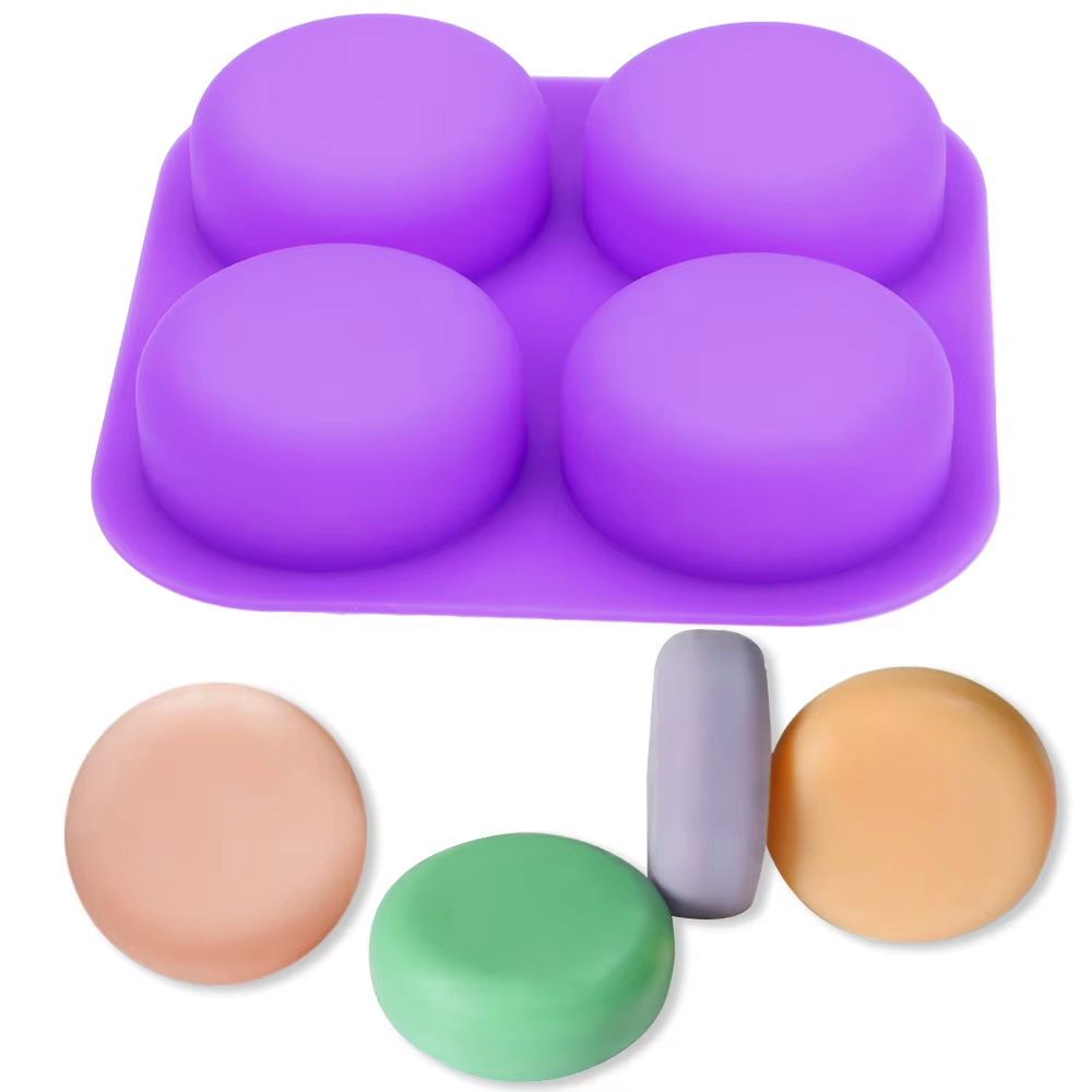 Eco Soap - 1-2 ชิ้น แม่พิมพ์ซิลิโคนทรงกลม 4 ช่อง ใช้ซ้ำได้
