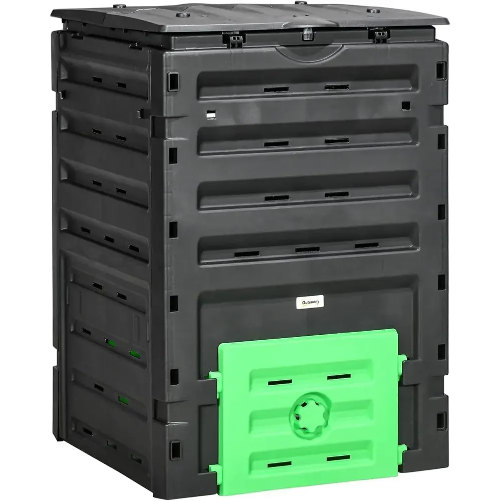 Compost Bin - ถังหมักปุ๋ยสำหรับสวนขนาดใหญ่ ความจุ 120 แกลลอน พร้อมช่องระบายอากาศ 80