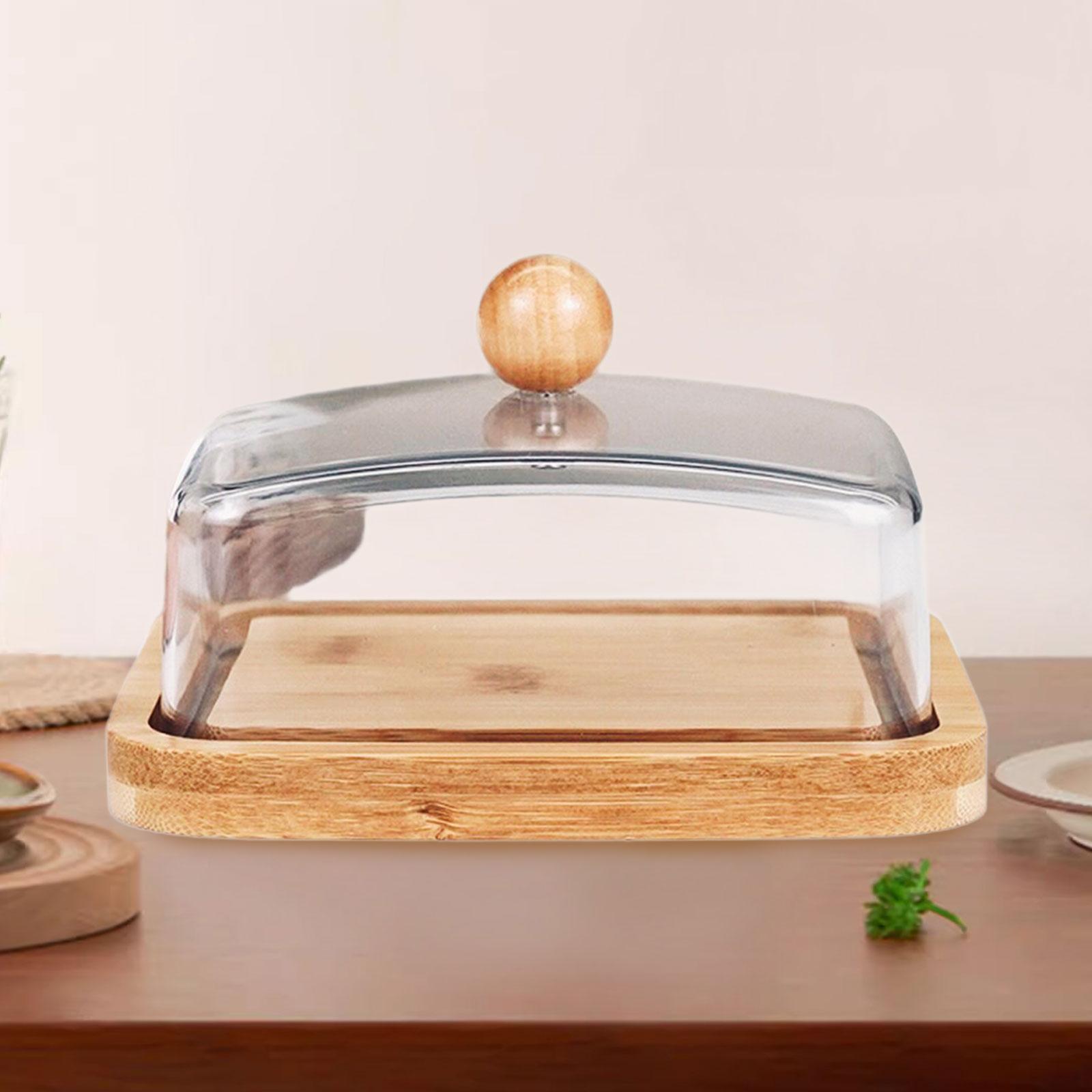 Bamboo Cutlery - จานเนยไม้ไผ่พร้อมฝาปิดที่ใส่เนยอเนกประสงค์สำหรับตู้เย็นบุฟเฟ่ต์
