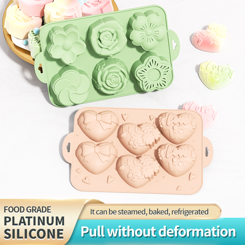 Eco Soap - แม่พิมพ์สบู่ซิลิโคน, แม่พิมพ์รูปหัวใจและดอกไม้หลากหลายรูปแบบ, เหมาะสำหรับทำสบู่, เค้กทำมือ, ช็อกโกแลต, บิสกิต,