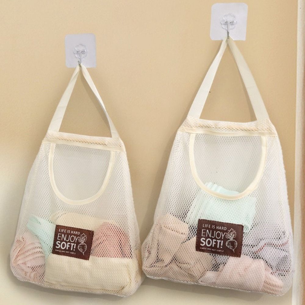 Reusable Bag - ถุงเก็บของอเนกประสงค์สำหรับผัก ชุดชั้นใน ถุงเท้า ของใช้จิปาถะ ตาข่ายแขวน หูหิ้วกว้าง