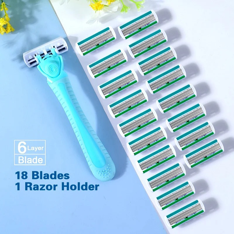 ด้ามจับ 1 อัน + ใบมีด 18 ใบ/ ม - Safety Razor Handle บทวิจารณ์และราคา