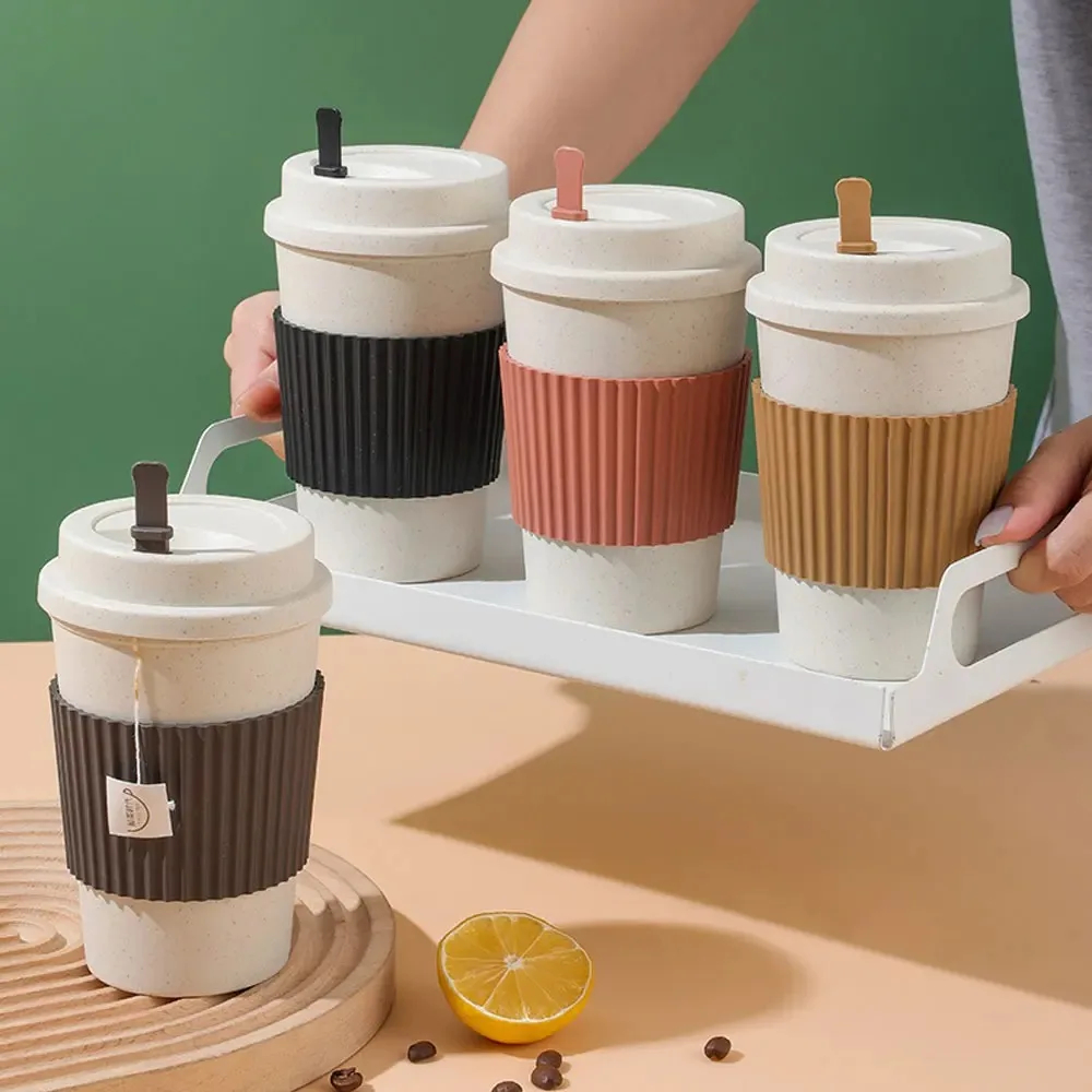 450ML ถ้วยกาแฟพร้อมฝาปิดฟางข้า - Reusable Straw บทวิจารณ์และราคา