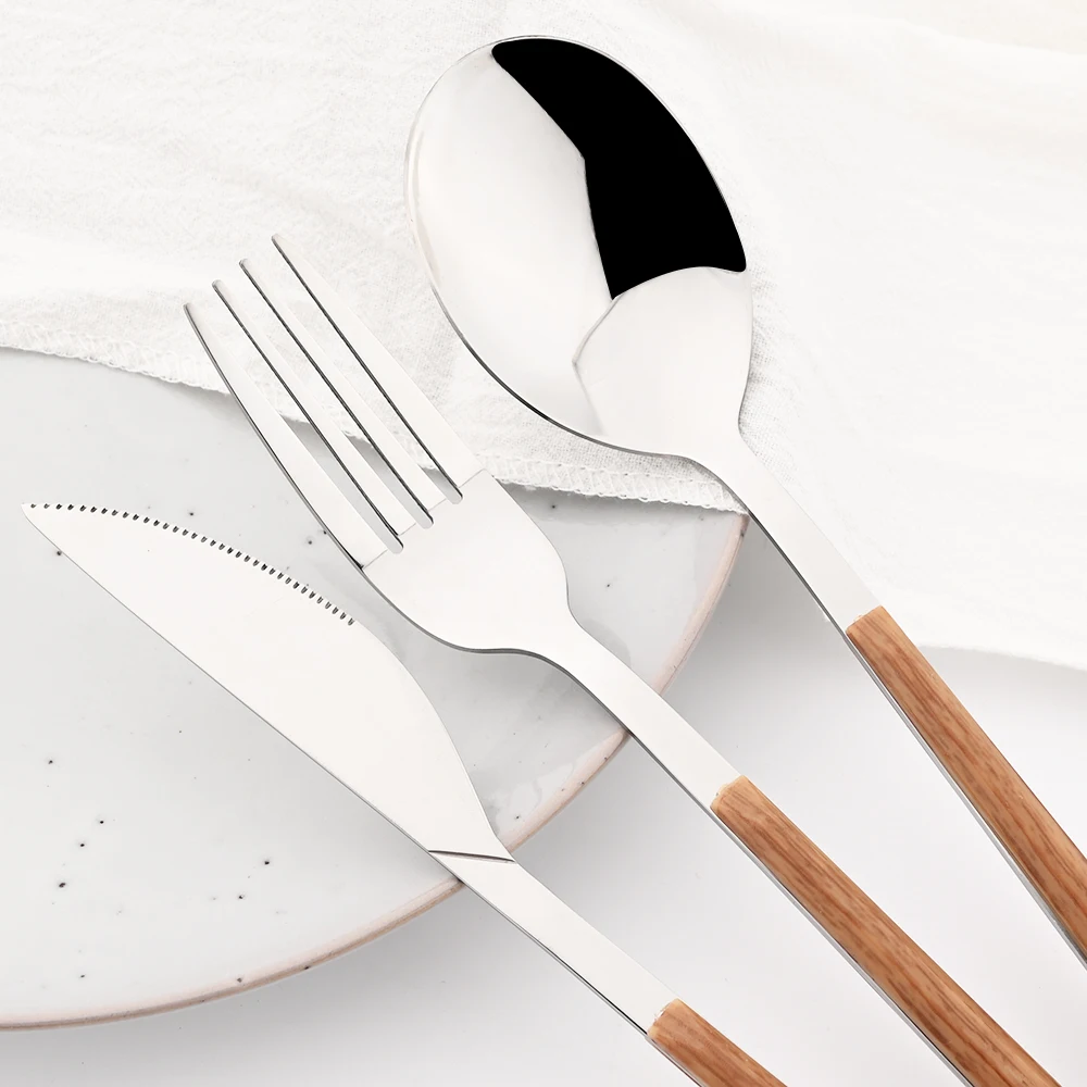 16/24/30 ชิ้นสแตนเลสสตีลเลียนแ - Bamboo Cutlery บทวิจารณ์และราคา