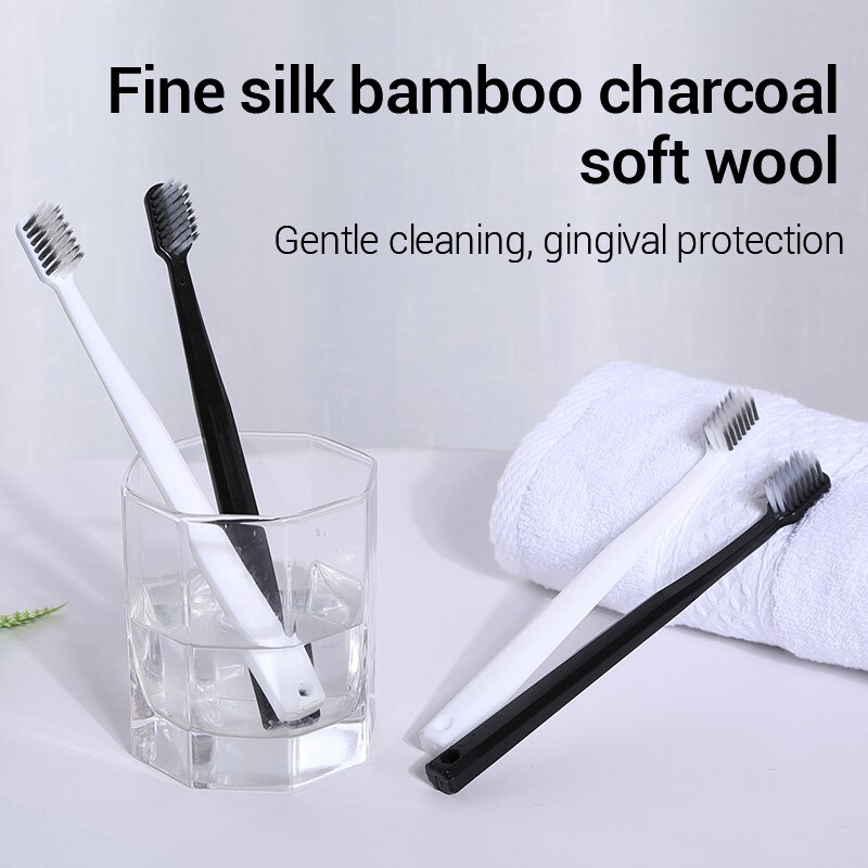 10ชิ้นแปรงถ่านไม้ไผ่แปรงสีฟันข - Bamboo Toothbrush บทวิจารณ์และราคา