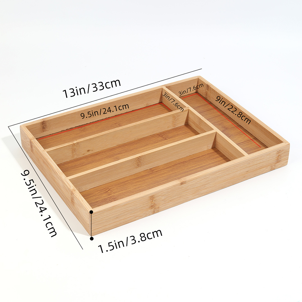 ช้อนส้อมไม้ไผ่แบ่งถาดเก็บRack  - Bamboo Cutlery บทวิจารณ์และราคา