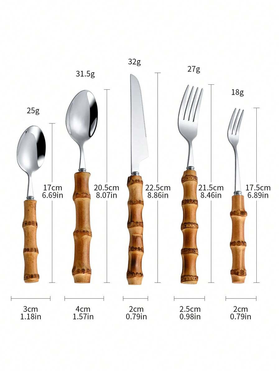 ชุดช้อนส้อมสแตนเลส 30 ชิ้นพร้อ - Bamboo Cutlery บทวิจารณ์และราคา