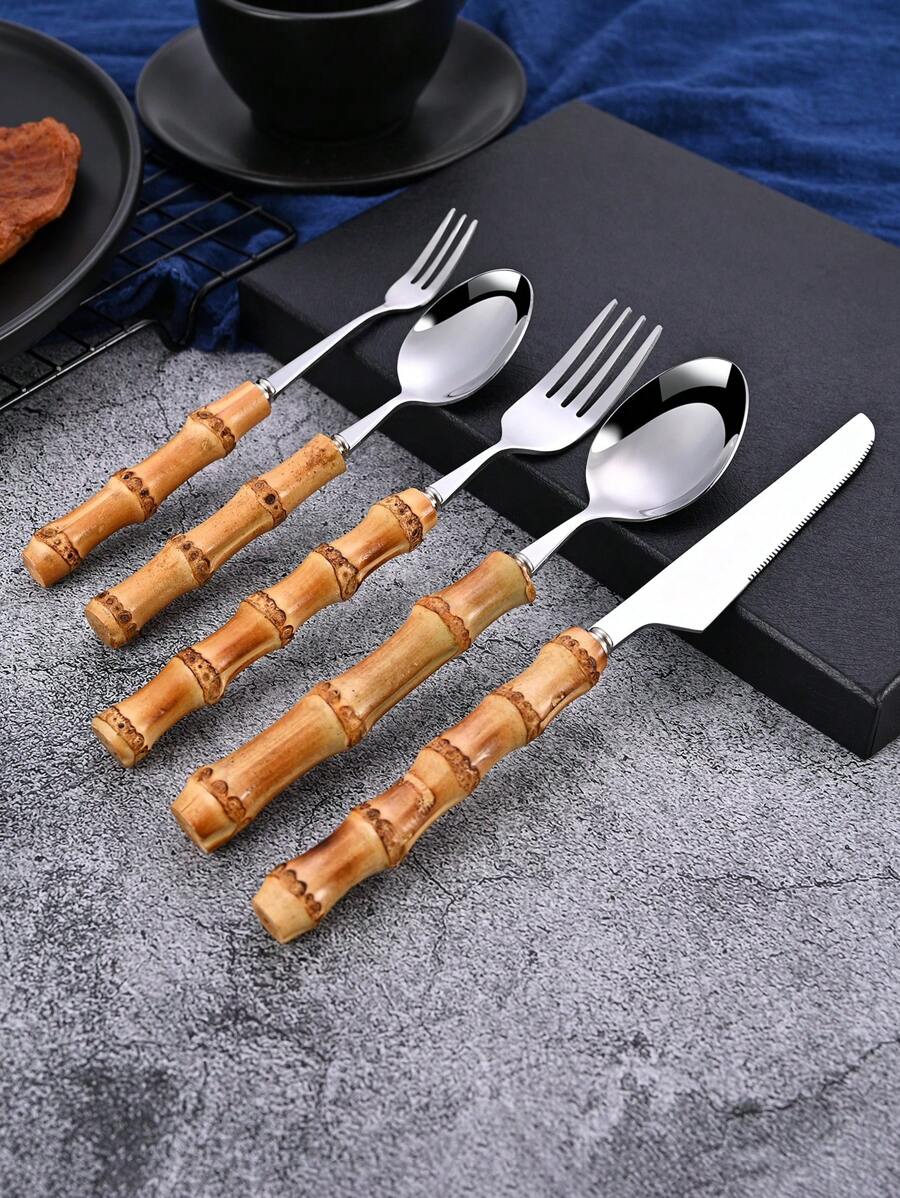 ชุดช้อนส้อมสแตนเลส 30 ชิ้นพร้อ - Bamboo Cutlery บทวิจารณ์และราคา