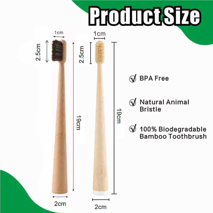 แปรงสีฟันขนหมูป่า/ขนม้าและไม้ไ - Bamboo Toothbrush บทวิจารณ์และราคา