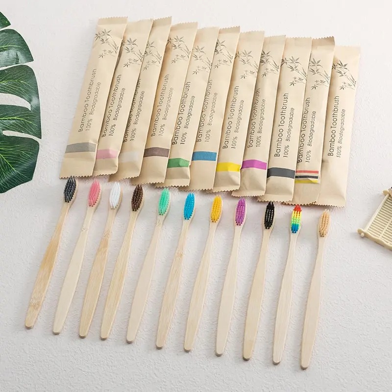 แปรงสีฟันไม้ไผ่ธรรมชาติ 10 แพ็ - Bamboo Toothbrush บทวิจารณ์และราคา