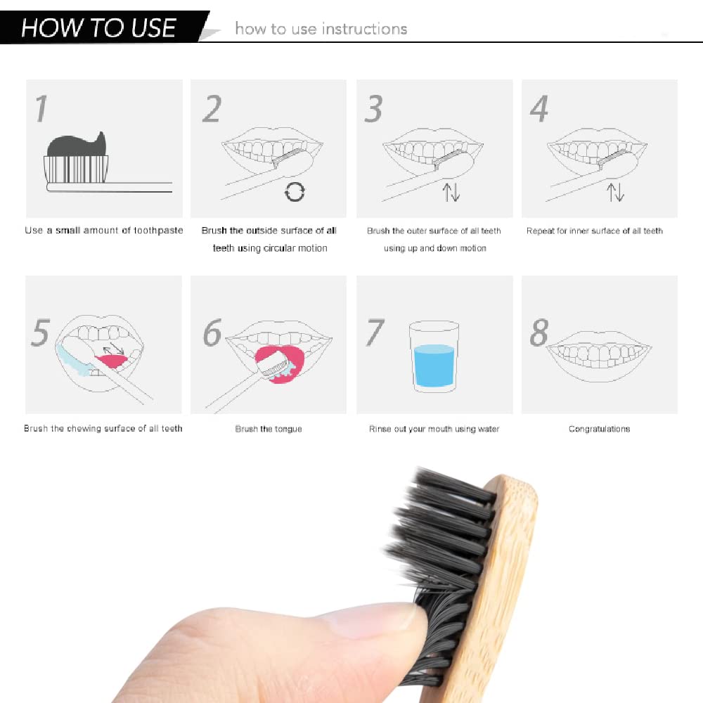 แปรงสีฟันไม้ไผ่ธรรมชาติ 10 แพ็ - Bamboo Toothbrush บทวิจารณ์และราคา