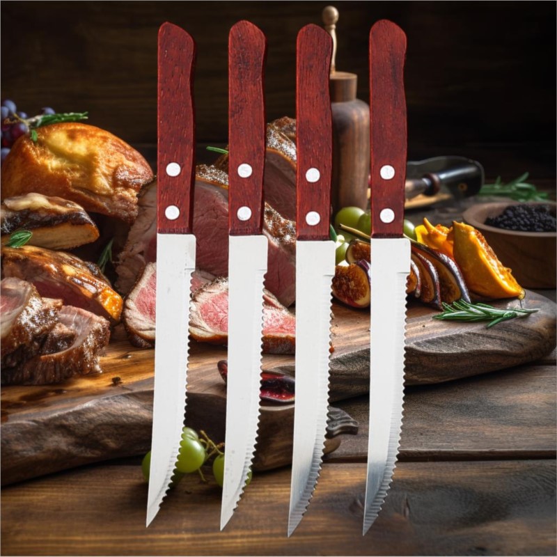1-20 ชิ้นสแตนเลสสตีลมีดสเต็กไม - Bamboo Cutlery บทวิจารณ์และราคา