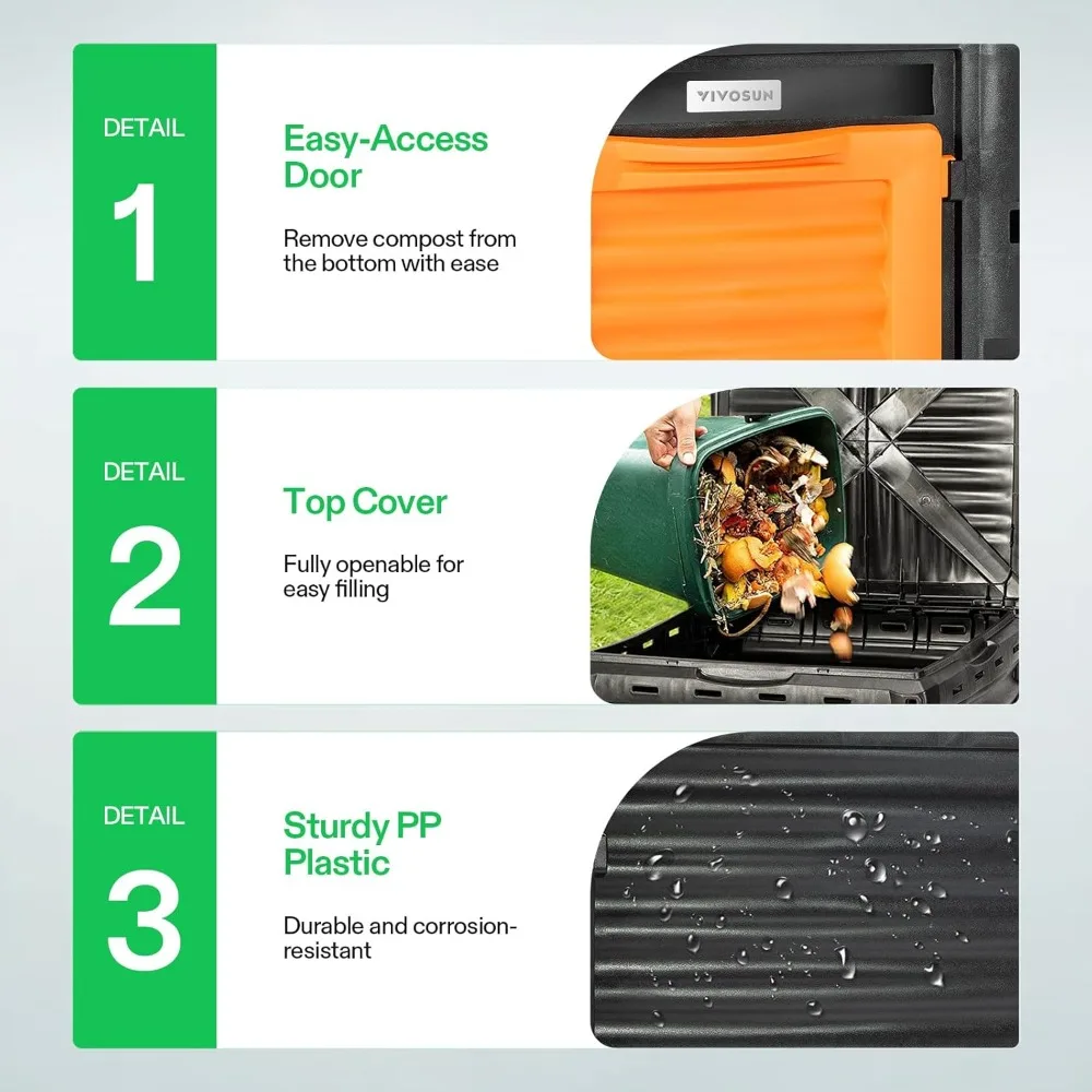 ถังหมักปุ๋ยกลางแจ้งขนาดแกลลอน  - Compost Bin บทวิจารณ์และราคา