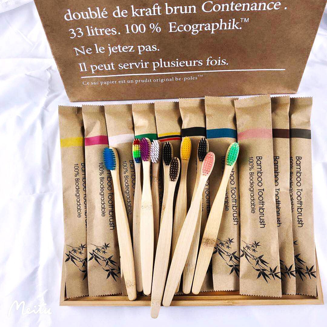 แปรงสีฟันไม้ไผ่แบบสุ่มสี 5/10  - Bamboo Toothbrush บทวิจารณ์และราคา