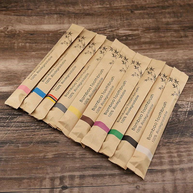 แปรงสีฟันไม้ไผ่แบบสุ่มสี 5/10  - Bamboo Toothbrush บทวิจารณ์และราคา