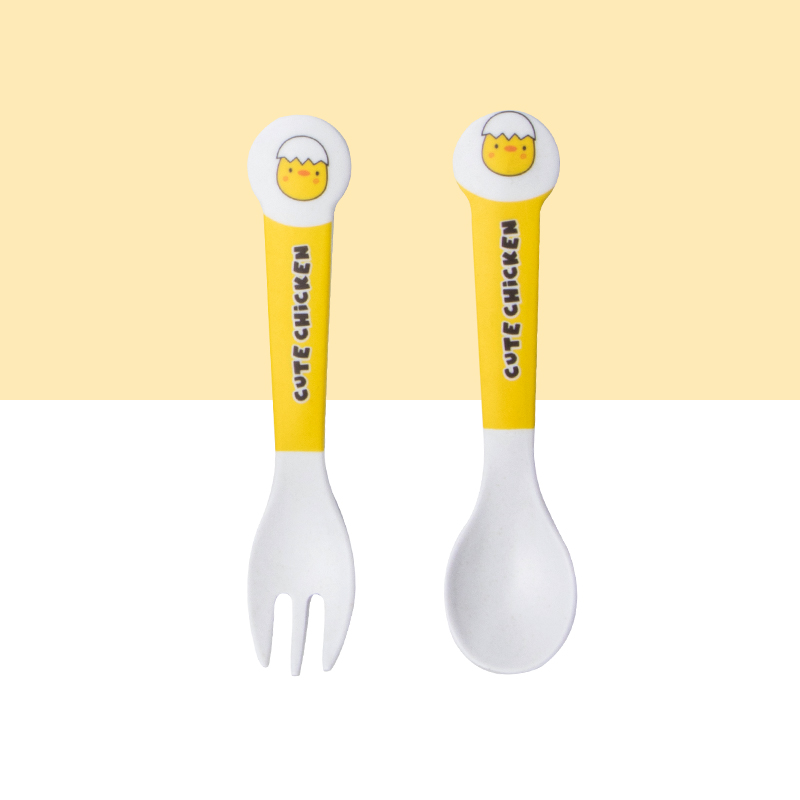 ชุดจานชามใยไผ่ลายการ์ตูนไก่น่า - Bamboo Cutlery บทวิจารณ์และราคา