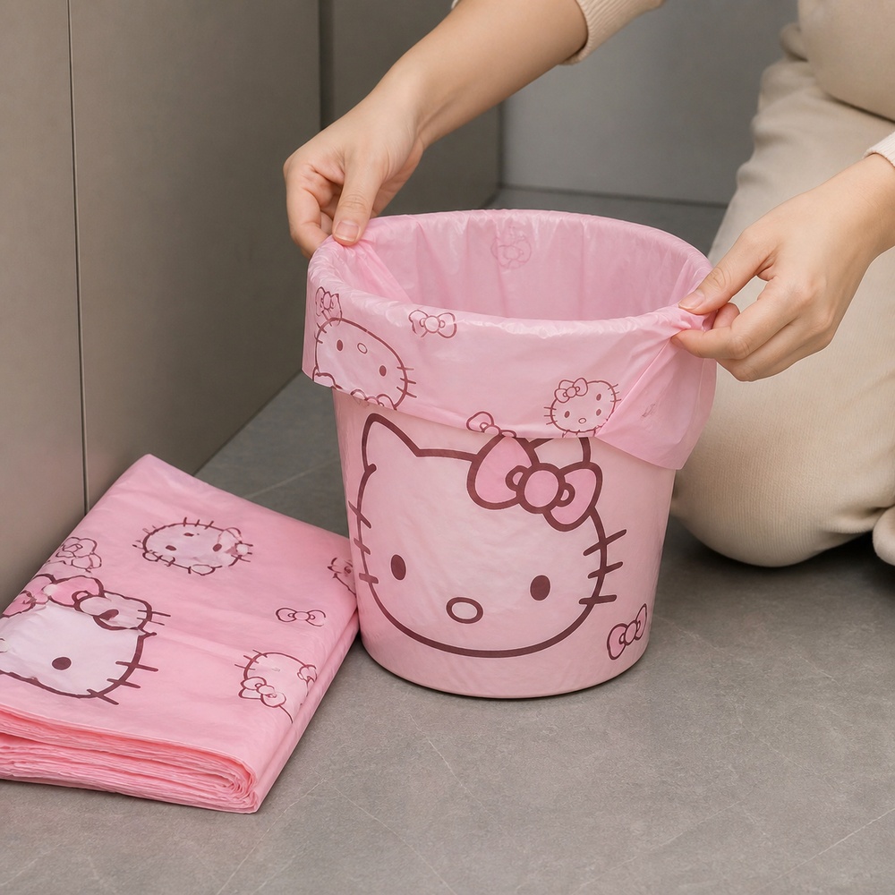 ถุงขยะพลาสติกลายการ์ตูนแมวสีชม - Compost Bin บทวิจารณ์และราคา
