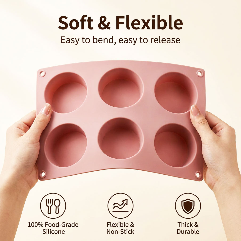 แม่พิมพ์เค้กซิลิโคนทรงกลม 6 ช่ - Eco Soap บทวิจารณ์และราคา