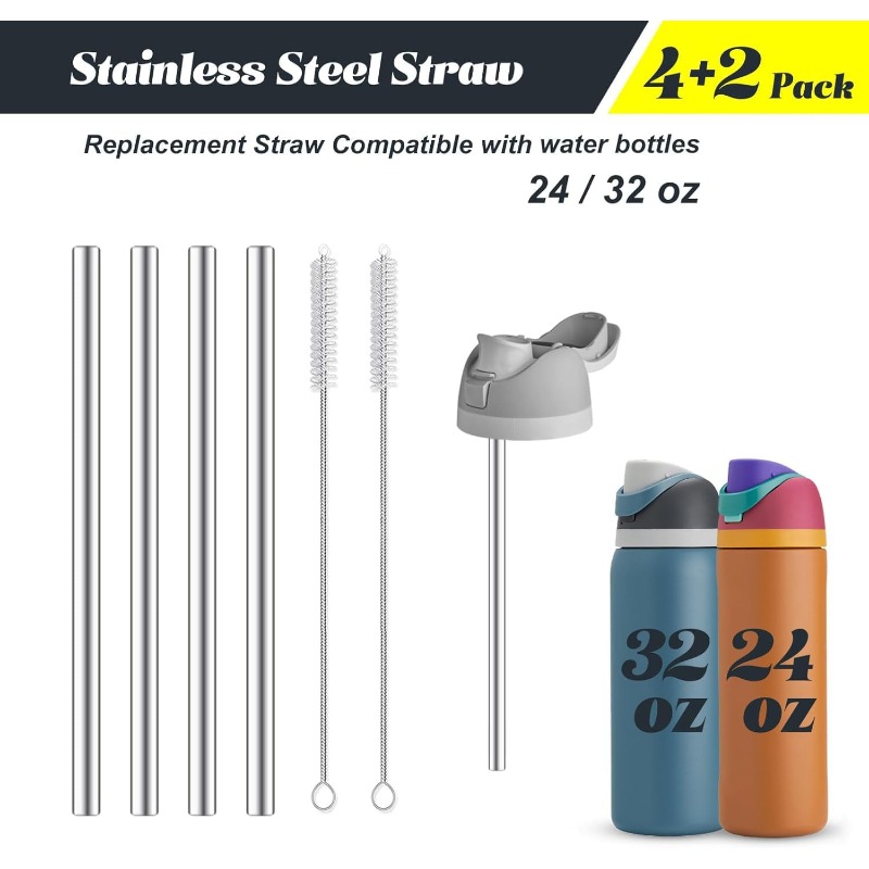 หลอดโลหะสำหรับเปลี่ยนสำหรับขวด - Reusable Straw บทวิจารณ์และราคา