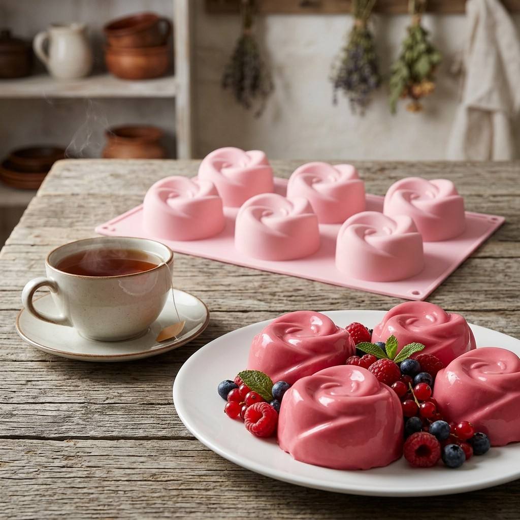 แม่พิมพ์ซิลิโคนรูปดอกกุหลาบ 6  - Eco Soap บทวิจารณ์และราคา