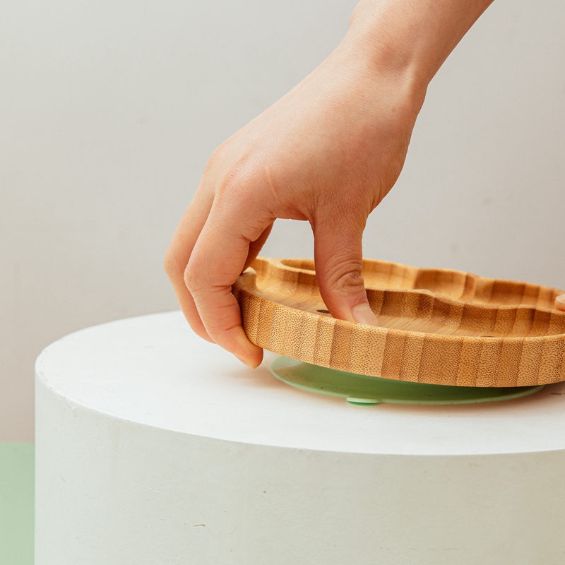 4Pcs ชุดอาหารเด็กแผ่นดูดชามเด็ - Bamboo Cutlery บทวิจารณ์และราคา