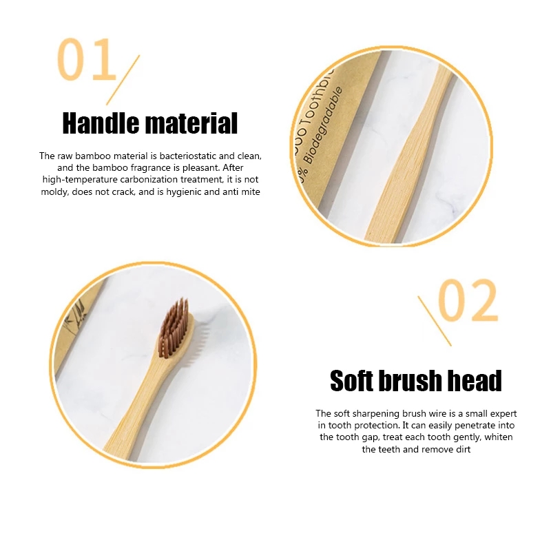 แปรงสีฟันไม้ไผ่100ชิ้นแปรงสีฟั - Bamboo Toothbrush บทวิจารณ์และราคา