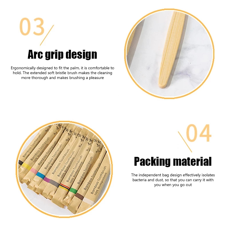 แปรงสีฟันไม้ไผ่100ชิ้นแปรงสีฟั - Bamboo Toothbrush บทวิจารณ์และราคา