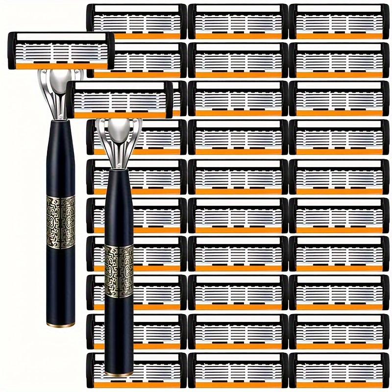 มีดโกนคลาสสิก 6 ชั้นมีดโกนสําห - Safety Razor Handle บทวิจารณ์และราคา