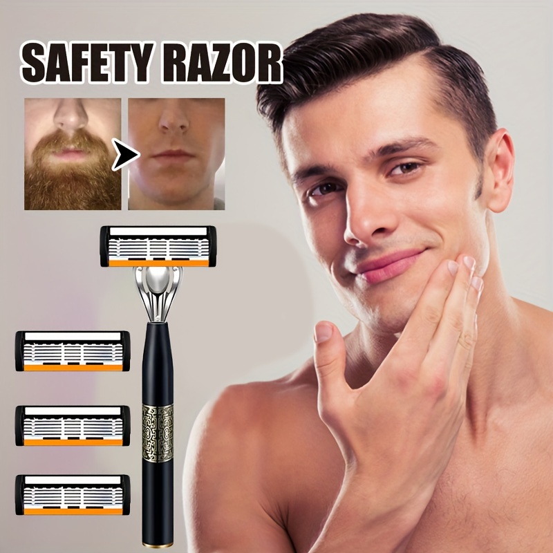 มีดโกนคลาสสิก 6 ชั้นมีดโกนสําห - Safety Razor Handle บทวิจารณ์และราคา