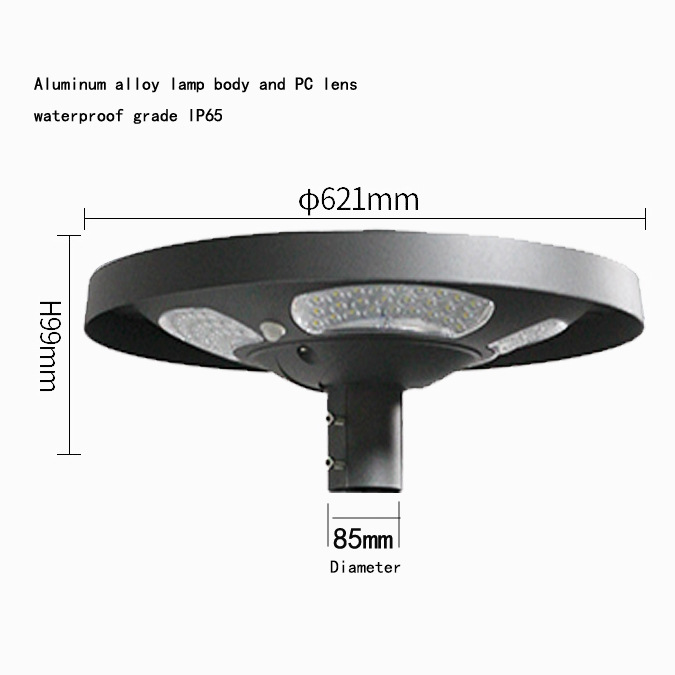ไฟถนนโซลาร์เซลล์ LED รูปทรง UF - Solar Garden Light บทวิจารณ์และราคา