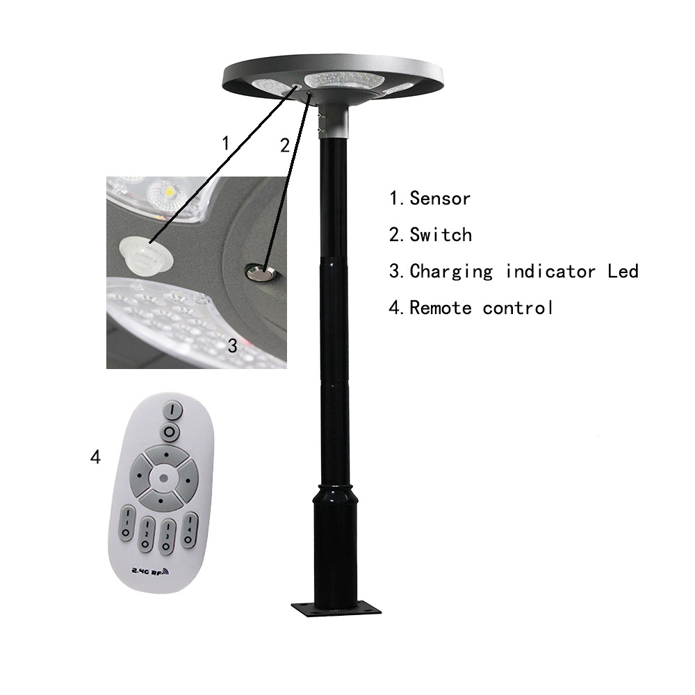 ไฟถนนโซลาร์เซลล์ LED รูปทรง UF - Solar Garden Light บทวิจารณ์และราคา