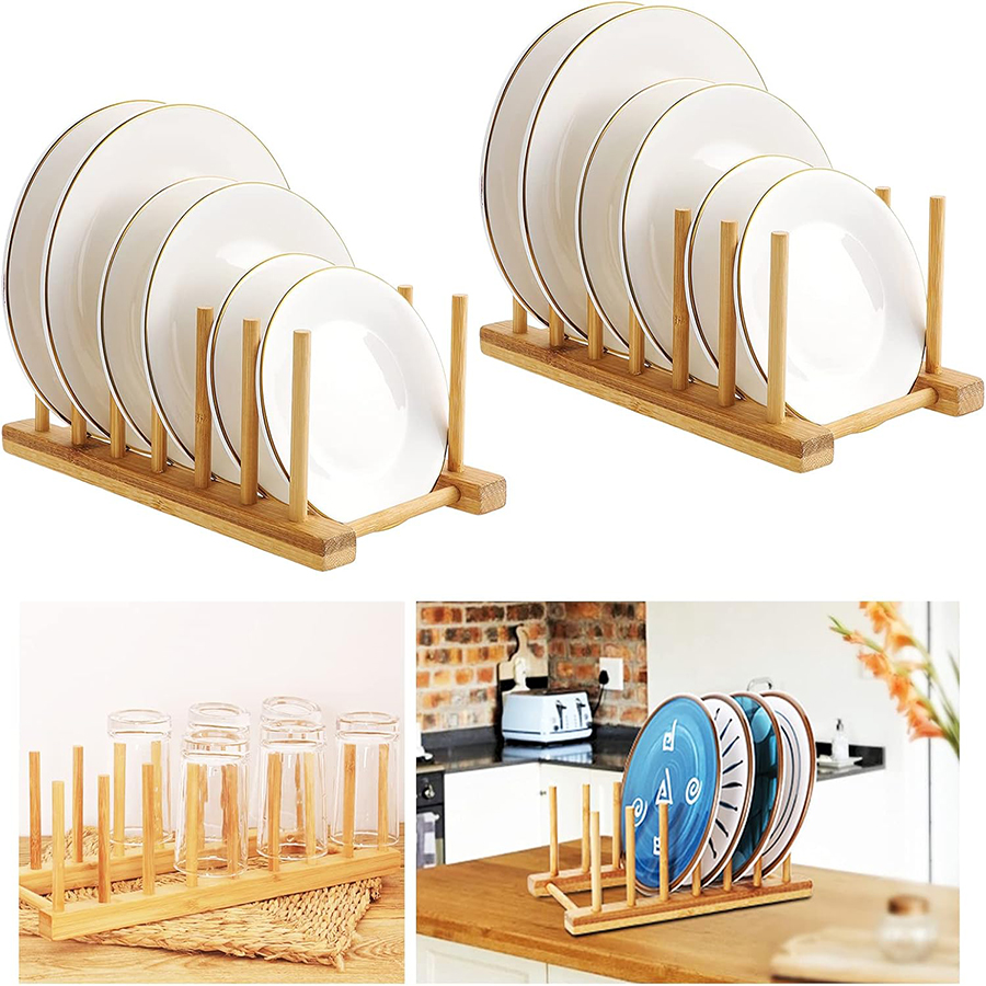 1 pcs/2 pcs ไม้ไผ่ชั้นวางจาน,  - Bamboo Cutlery บทวิจารณ์และราคา