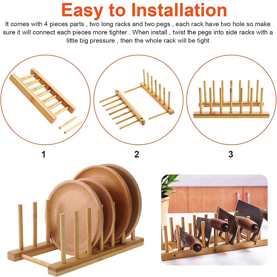 1 pcs/2 pcs ไม้ไผ่ชั้นวางจาน,  - Bamboo Cutlery บทวิจารณ์และราคา