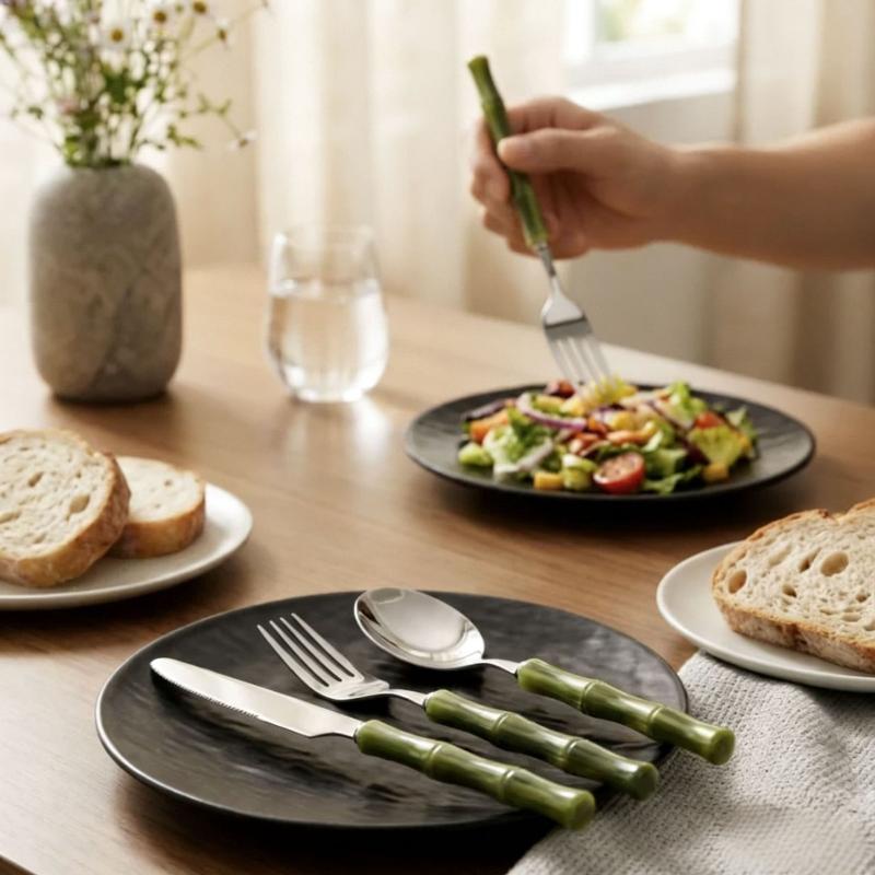 ชุดช้อนส้อมสแตนเลส 304 พร้อมด้ - Bamboo Cutlery บทวิจารณ์และราคา