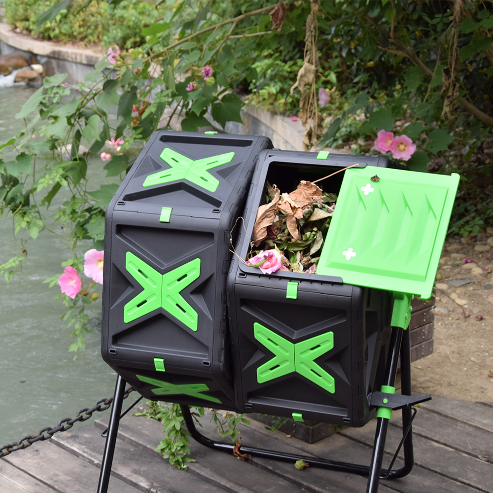 ถังหมักปุ๋ยแบบหมุนสองช่อง คุณภ - Compost Bin บทวิจารณ์และราคา